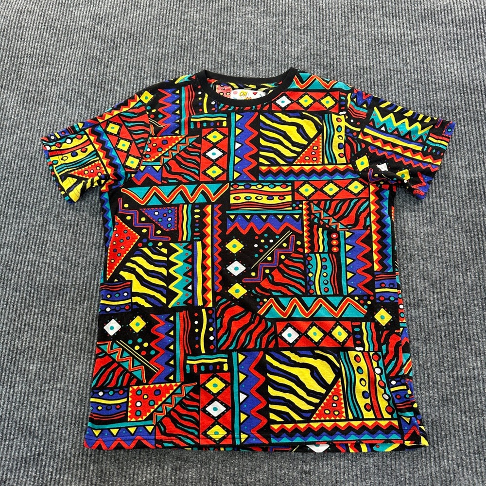 Oh Snap Drill Clothing Co Mens T Shirt Large Multicolor Geometric 90s Retro Tee